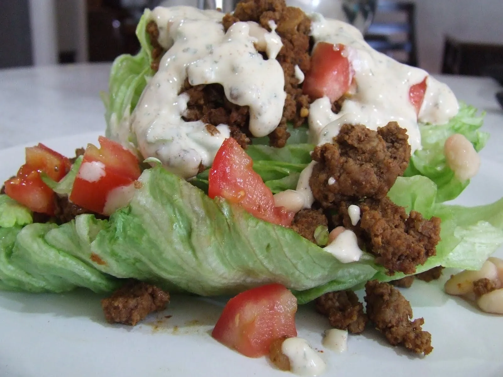 Vegetable Beef Taco Wedge Salad Paleo