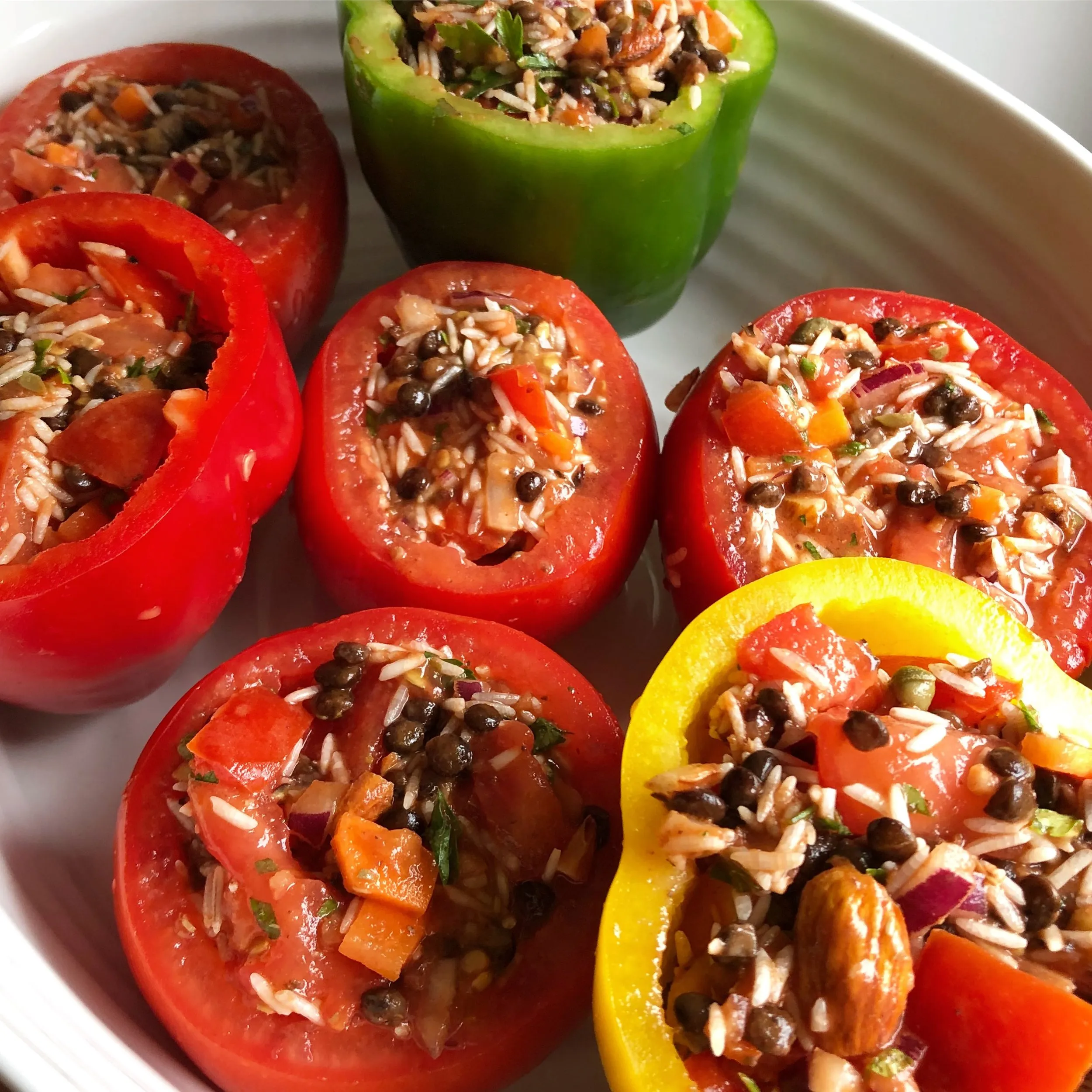 Vegetarian Gemista Vegetarian Stuffed Roasted Peppers Tomatoes