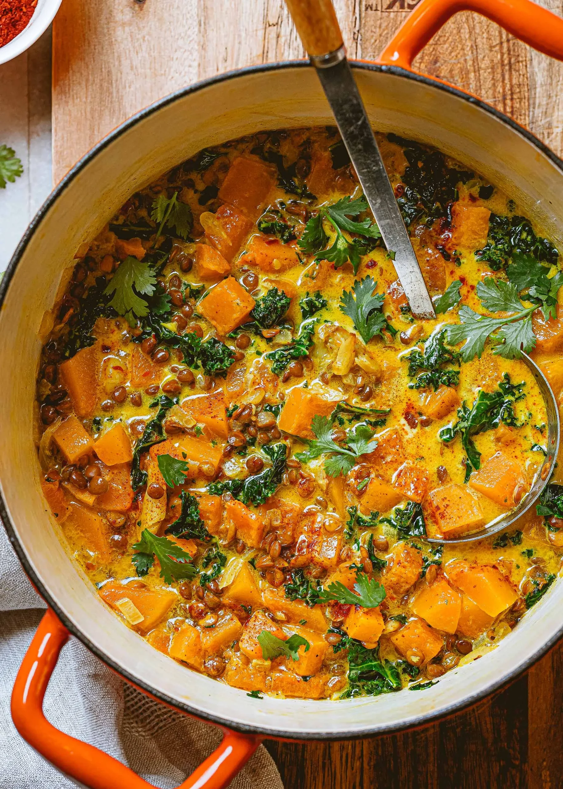 Vegetarian Lentil Stew with Chipotle and Butternut Squash