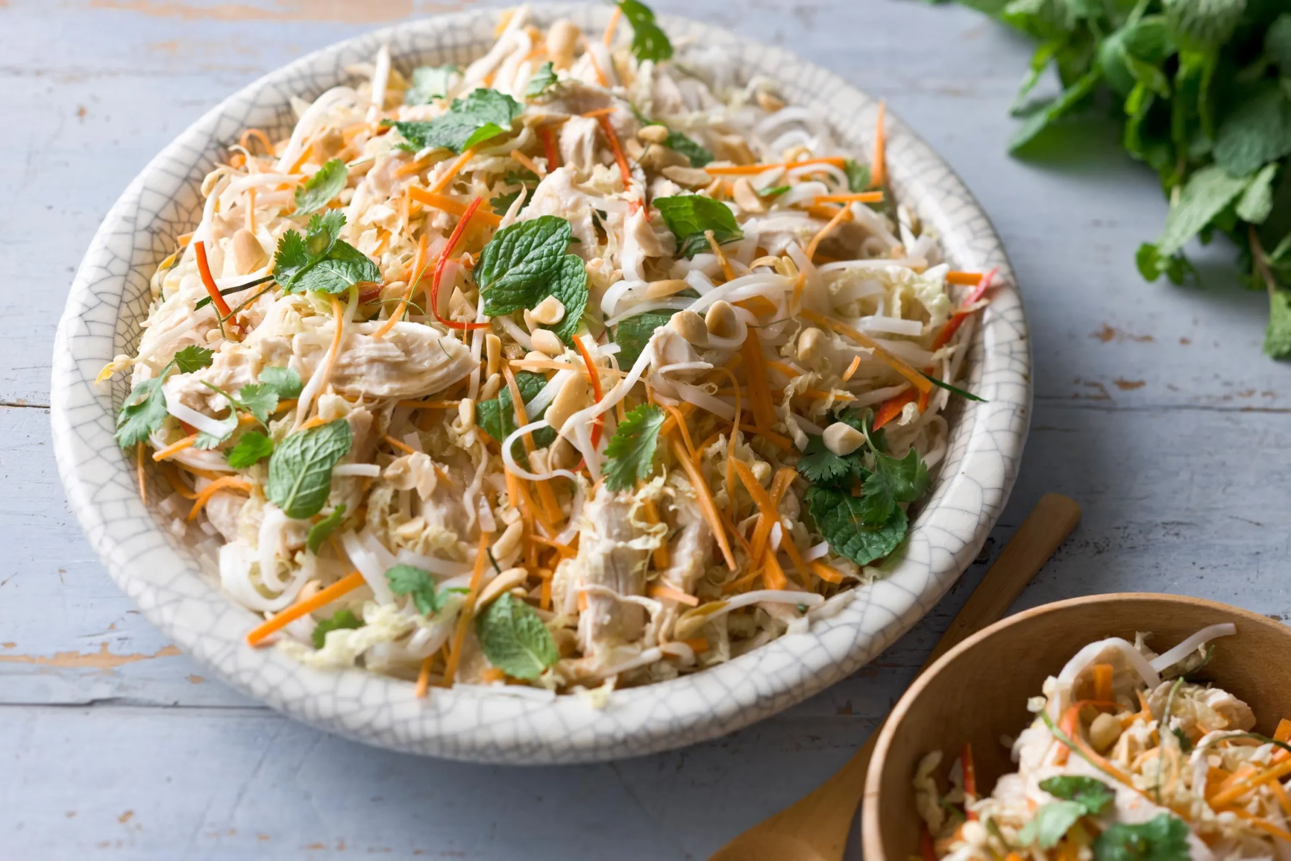 Vietnamese Chicken Salad with Rice Noodles