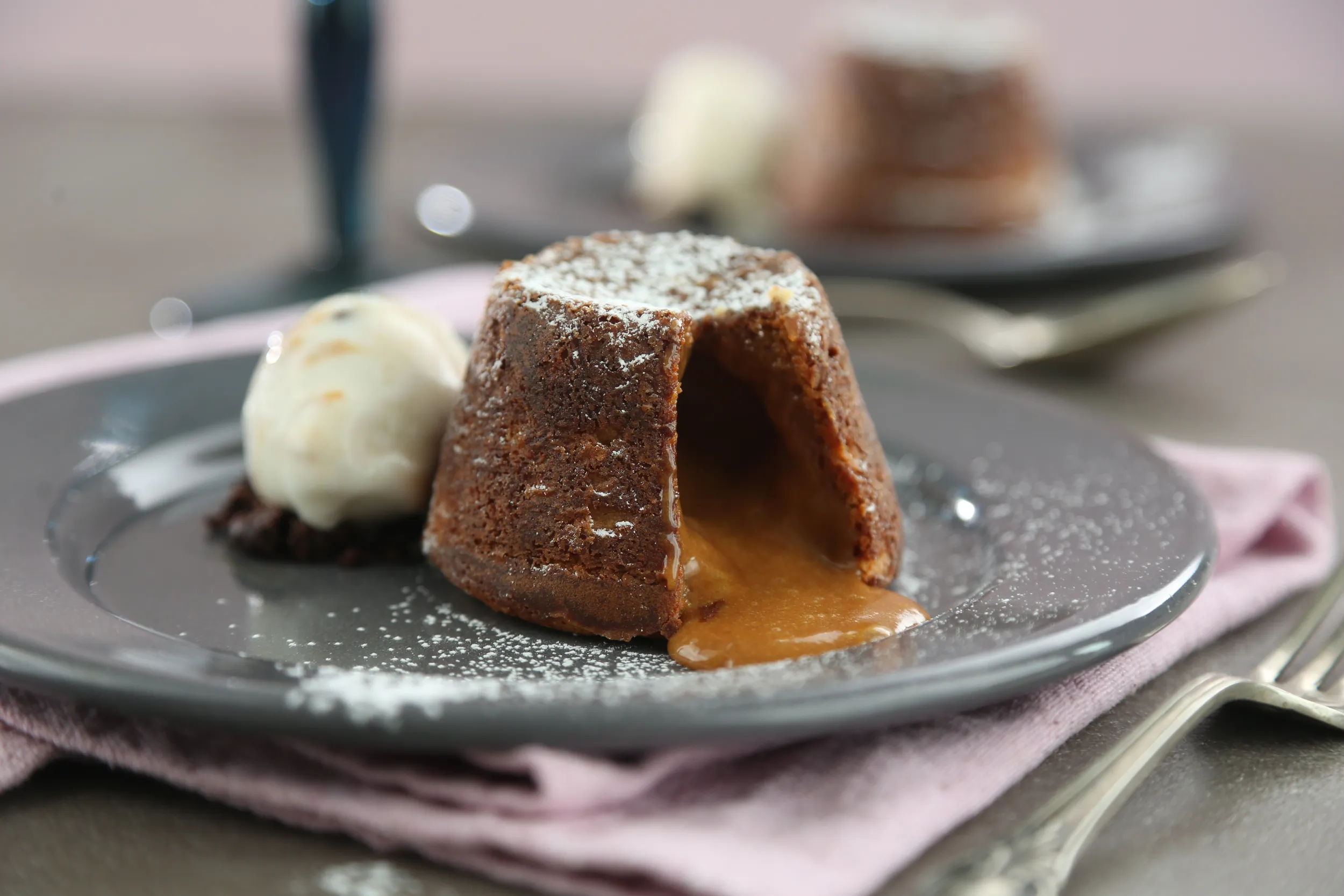 Volcán de Chocolate y Dulce de Leche