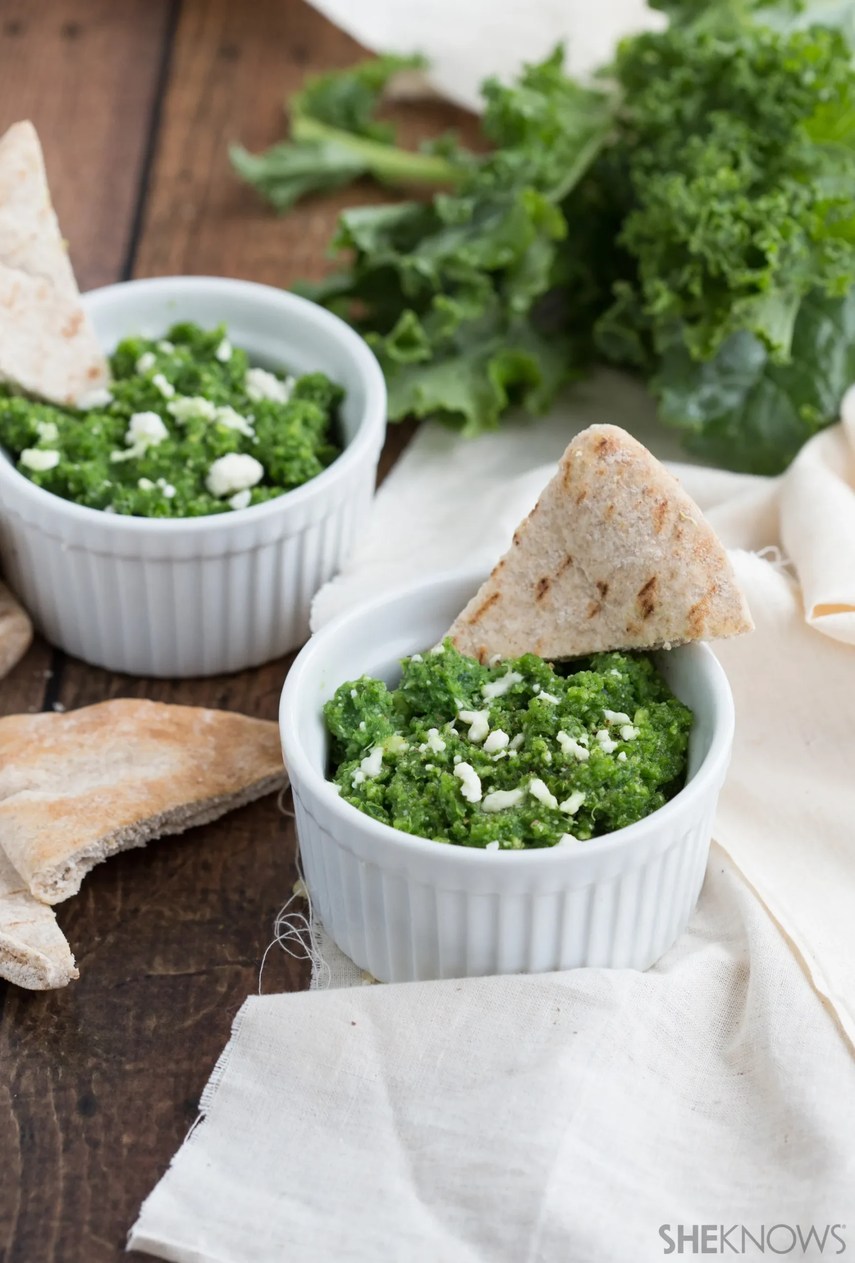 Warm Cheesy Garlic and Kale Dip
