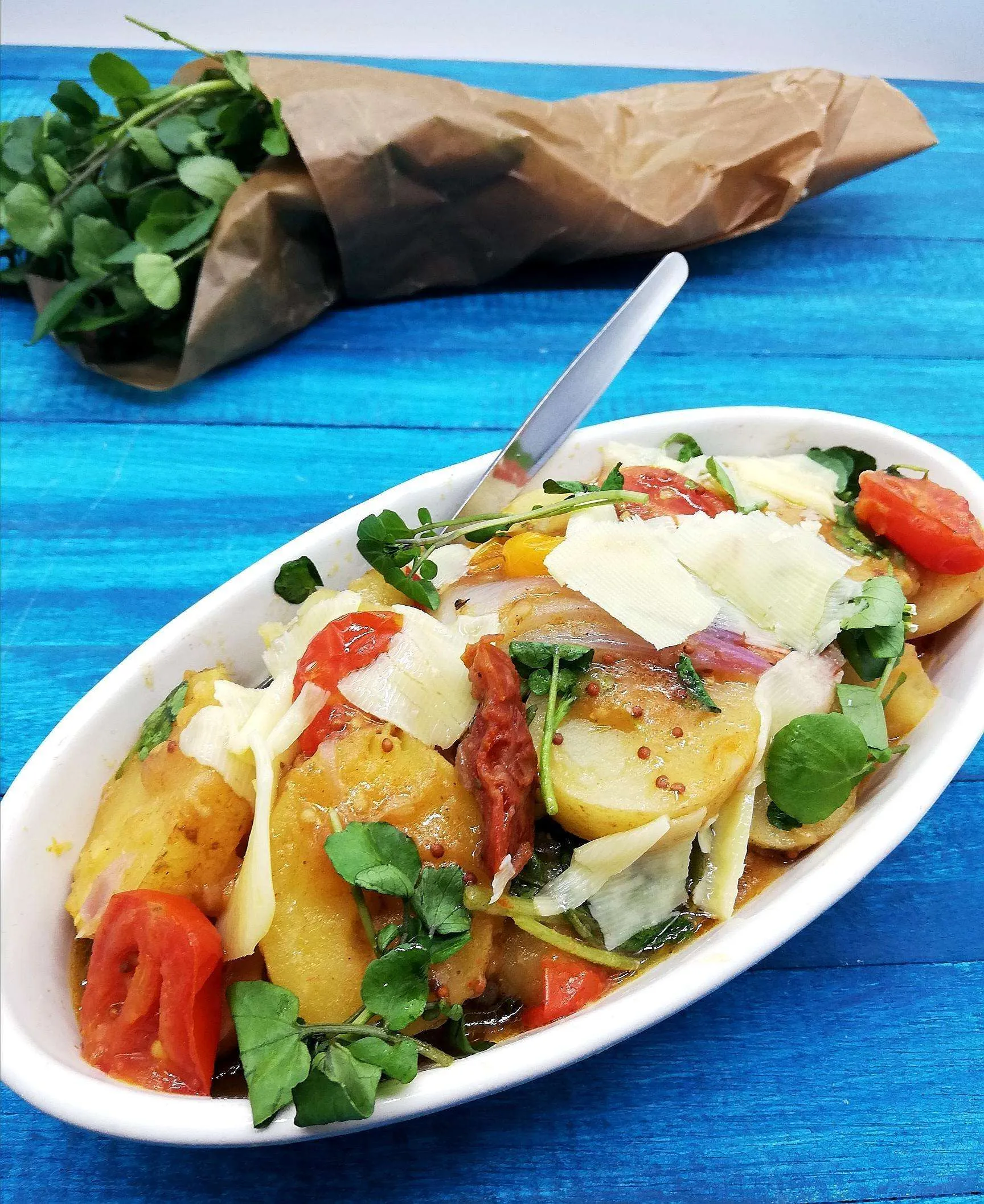 Warm Watercress Potato and Bacon Salad