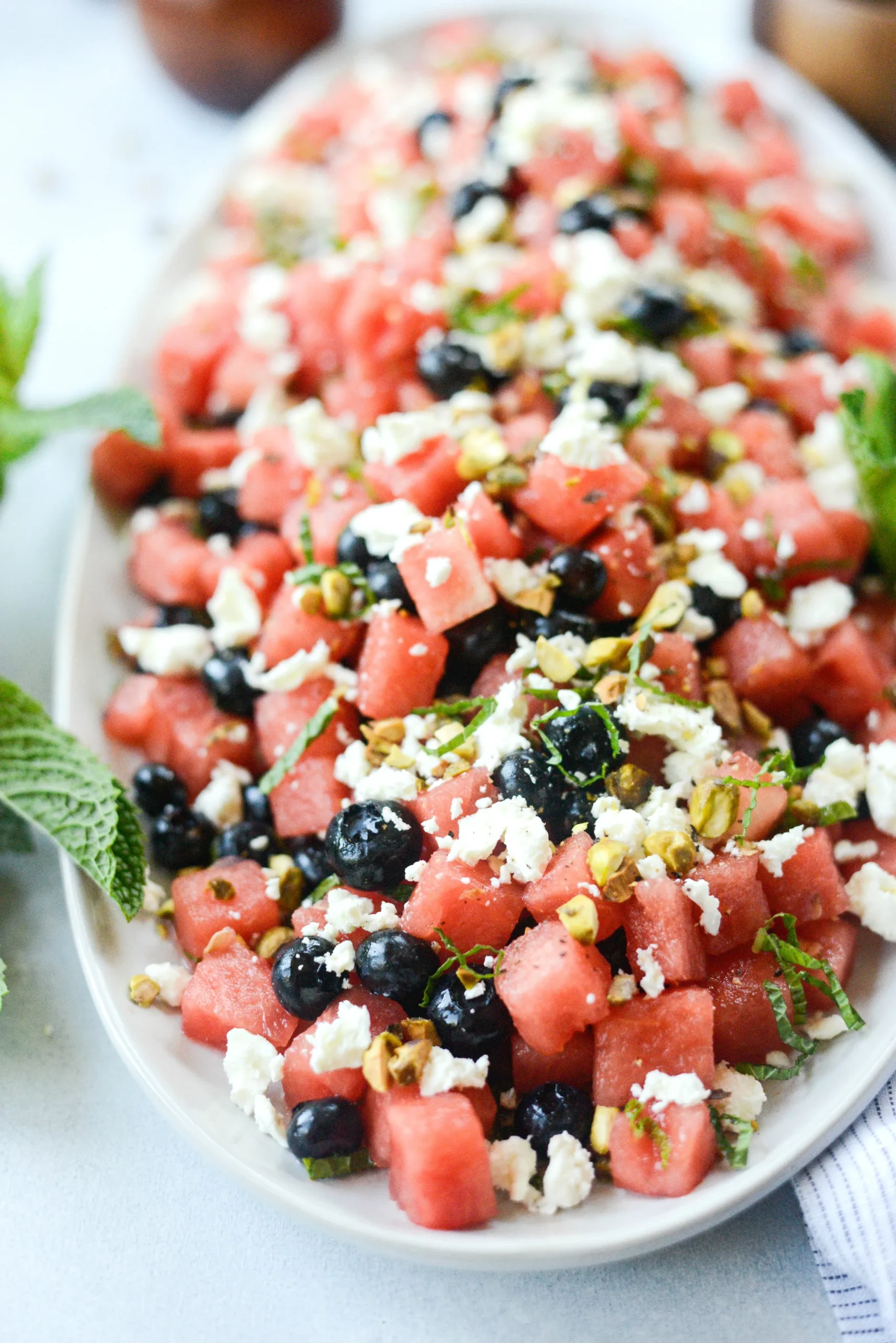 Watermelon Feta Salad with Blueberries