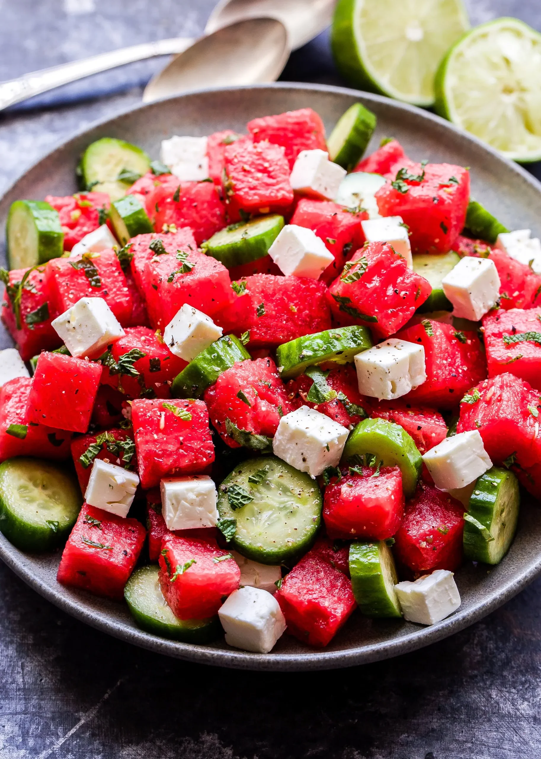 Watermelon Salad with Cucumber and Feta