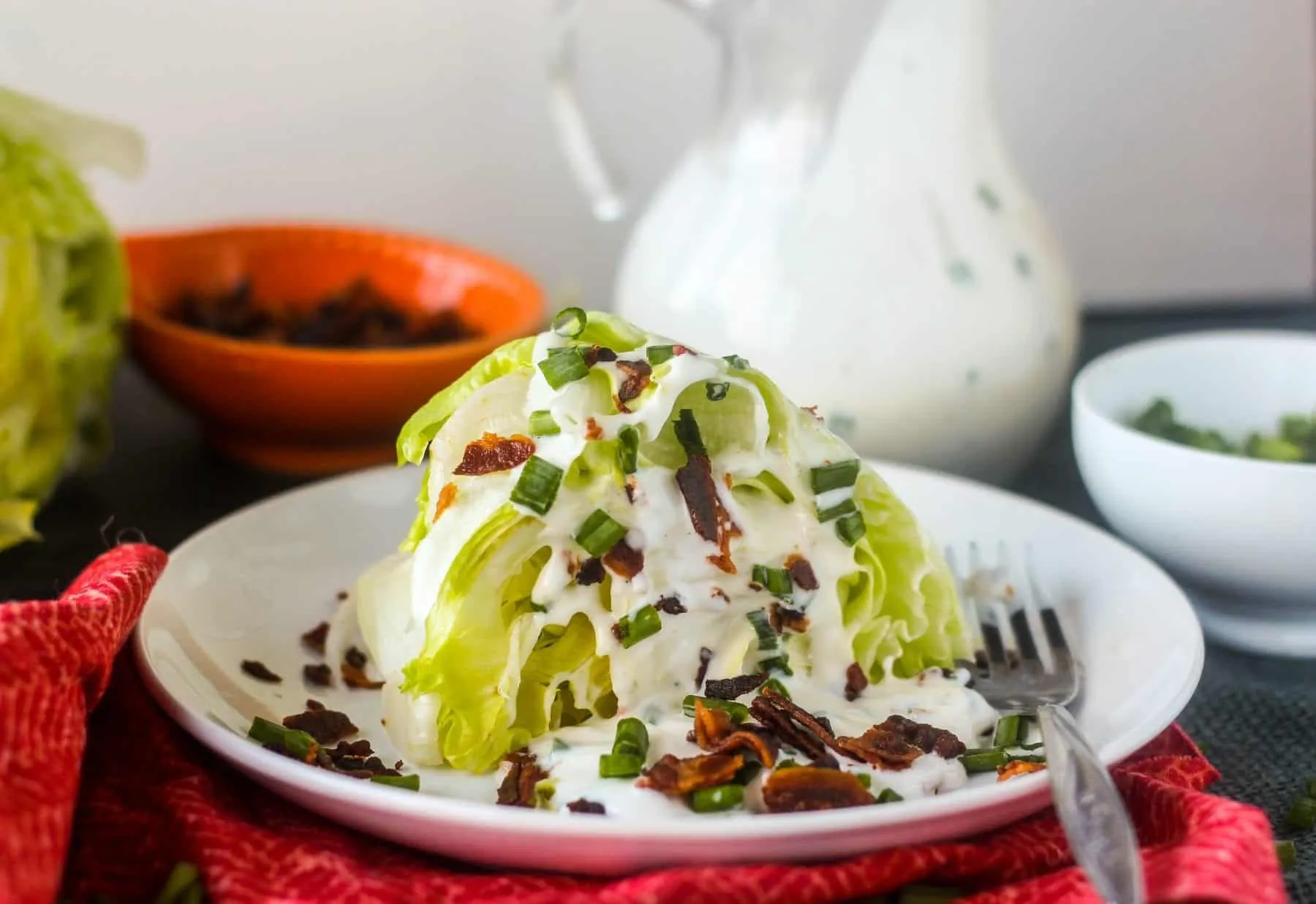 Wedge Salad with Buttermilk Ranch Dressing Homemade