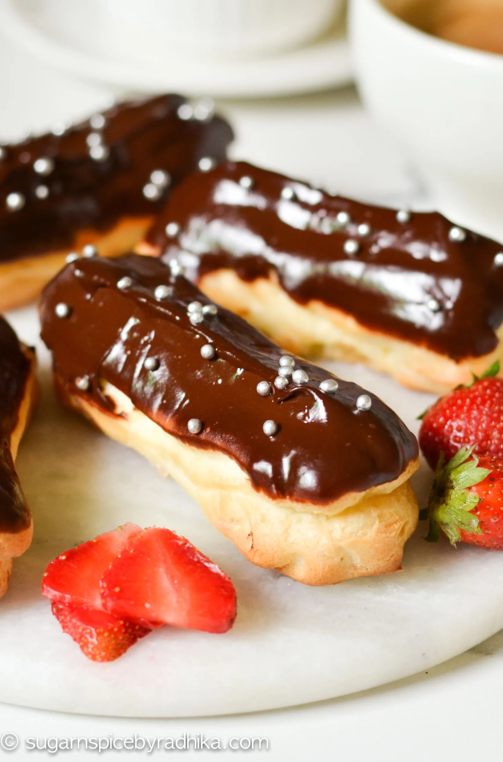 Whipped Cream Chocolate Eclairs