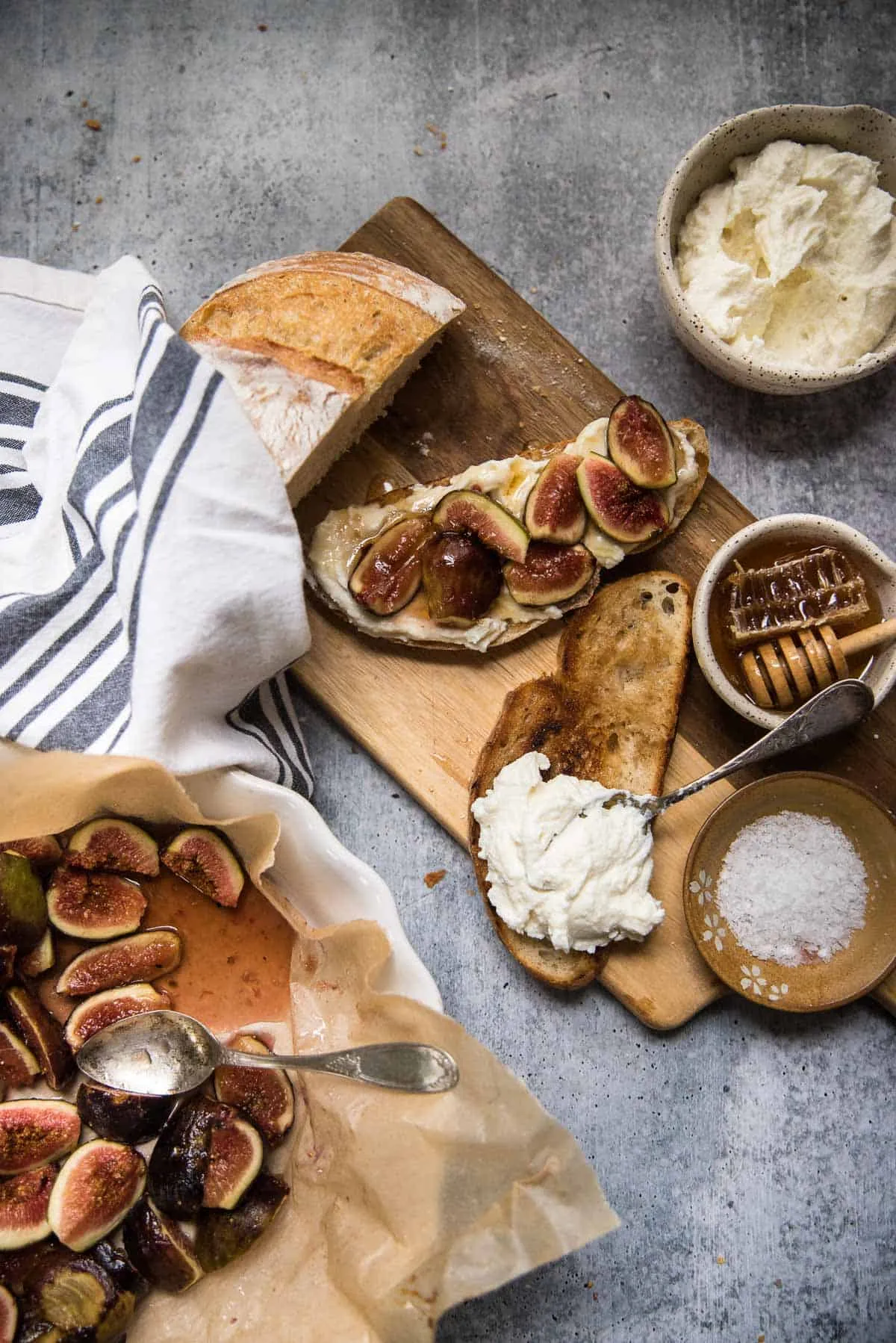 Whipped Ricotta Toast with Figs and Honey