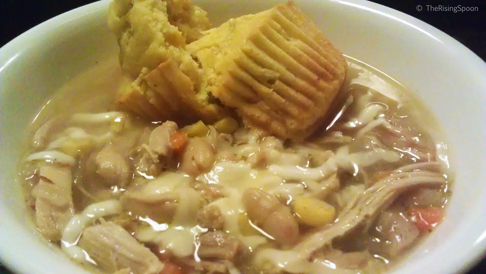 White Chicken Chili Cornbread Muffins