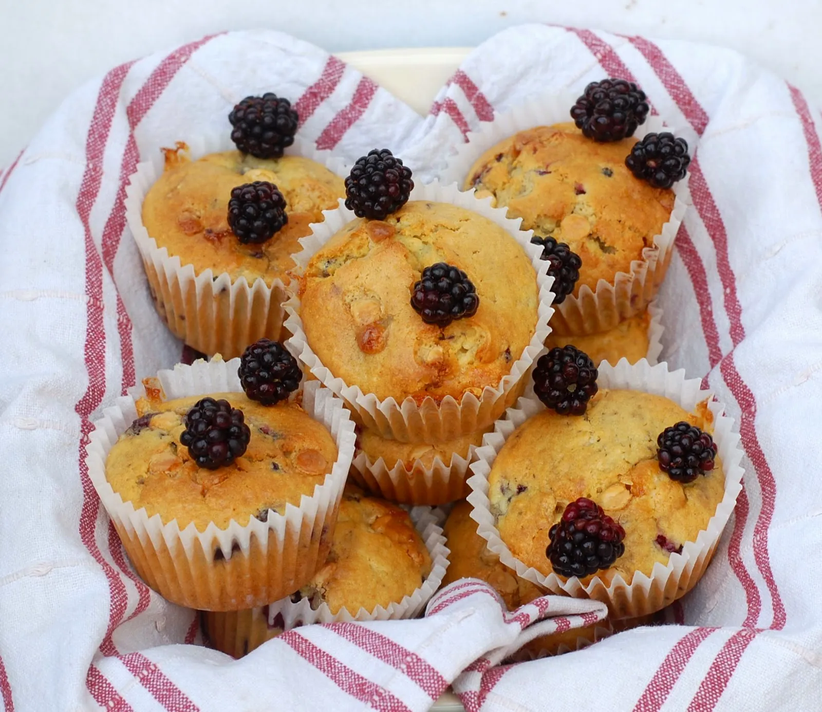 White Chocolate Blackberry Muffins