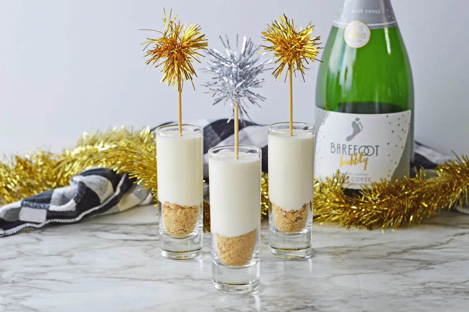 White Chocolate Champagne Cheesecake Shooters