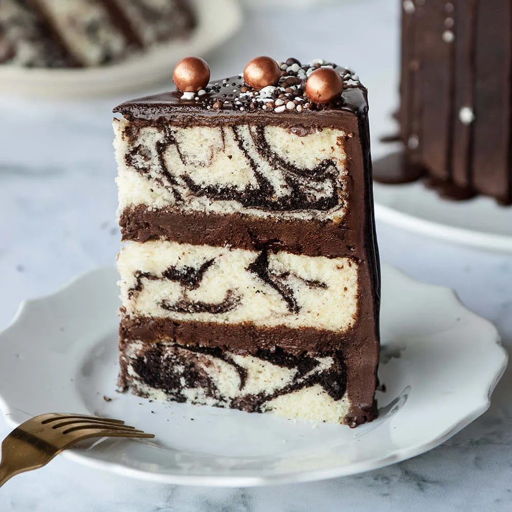 White Dark Chocolate Marble Cake