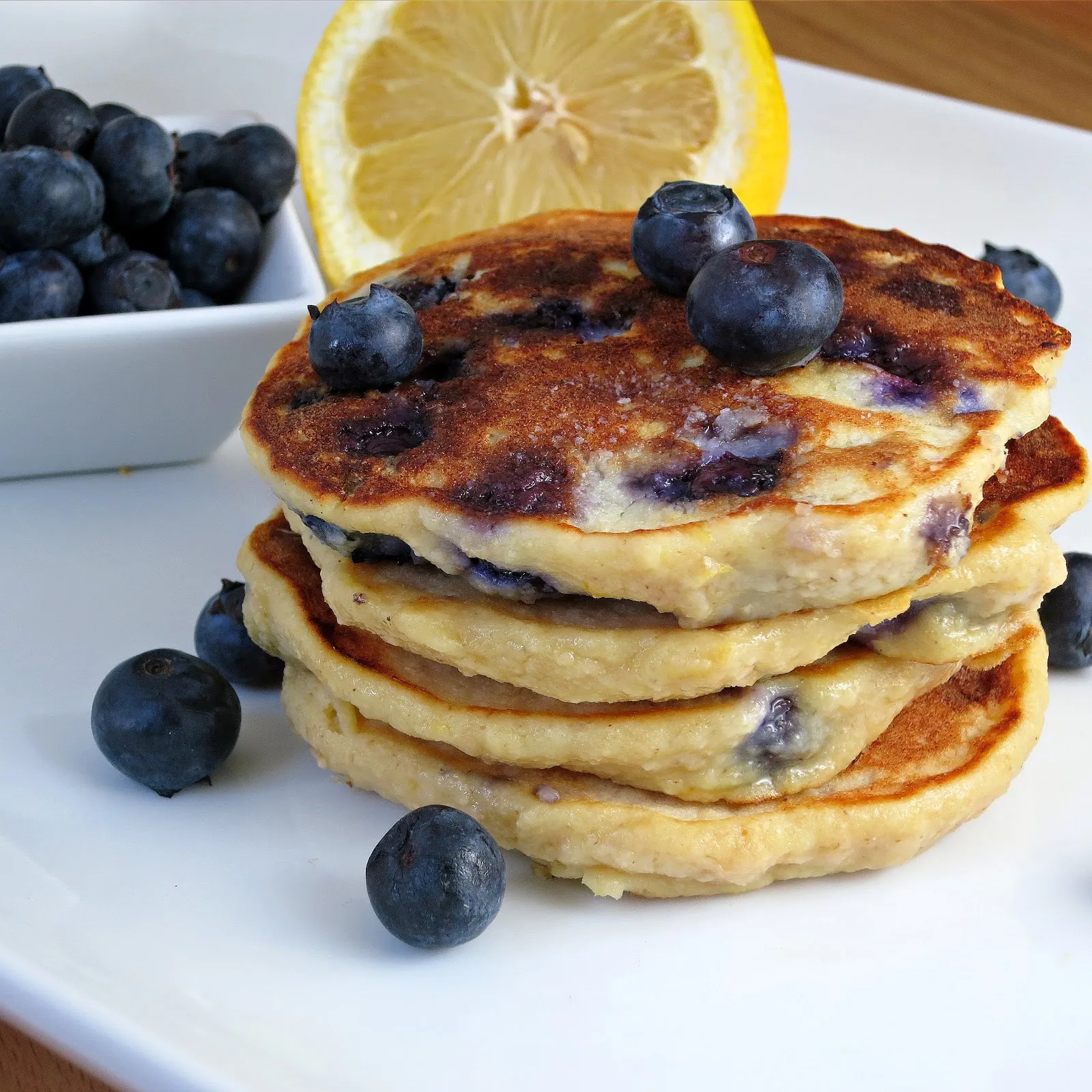 Whole Wheat Blueberry Lemon Ricotta Pancakes