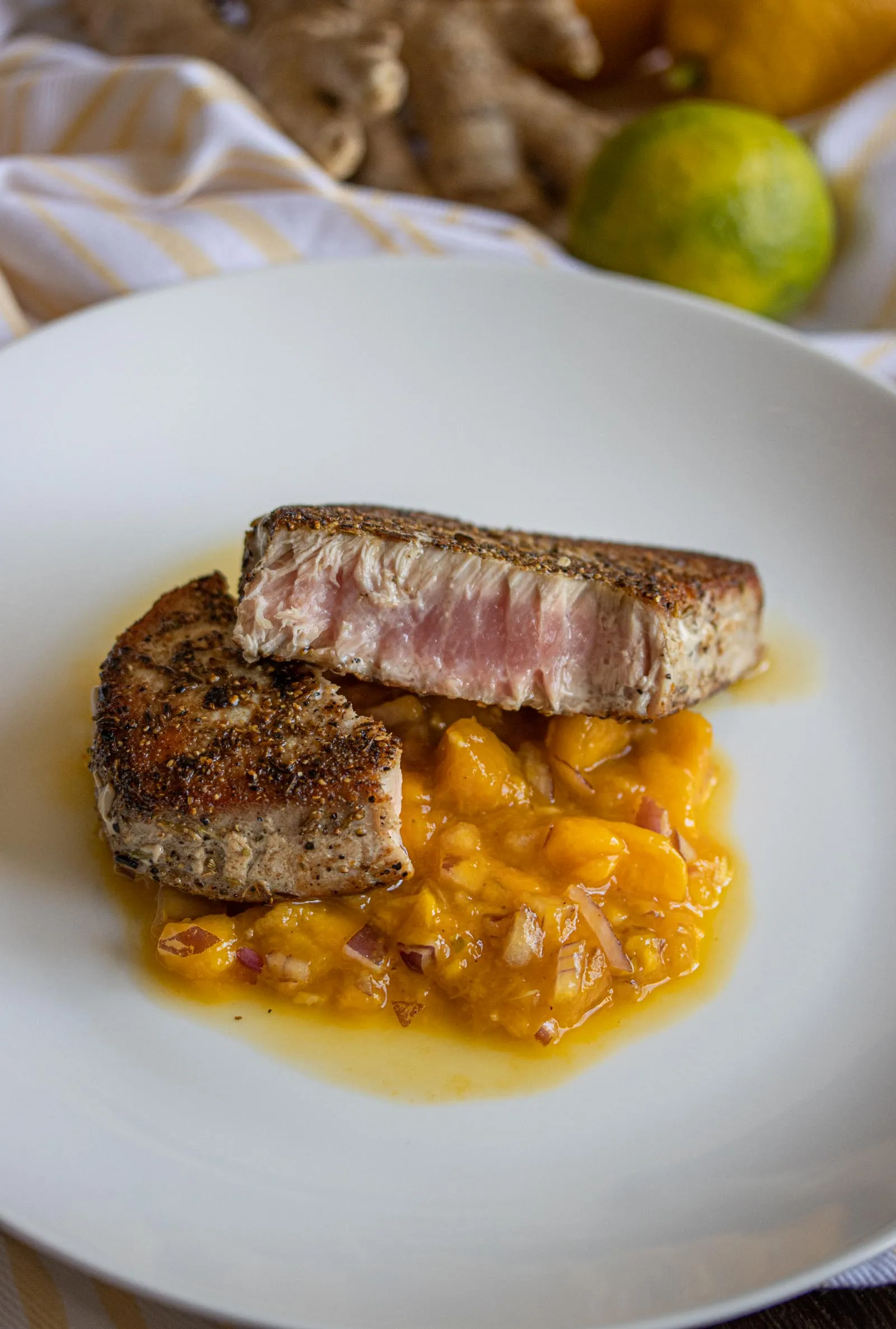 Yellowfin Tuna with Spicy Mango Salsa