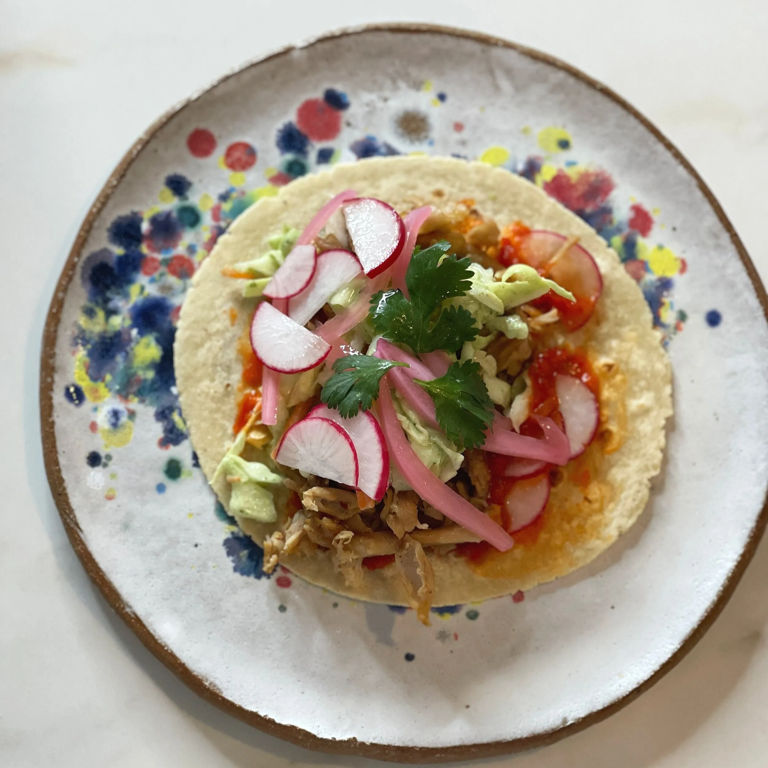 Yogurt Marinated Chicken Tacos with Harissa