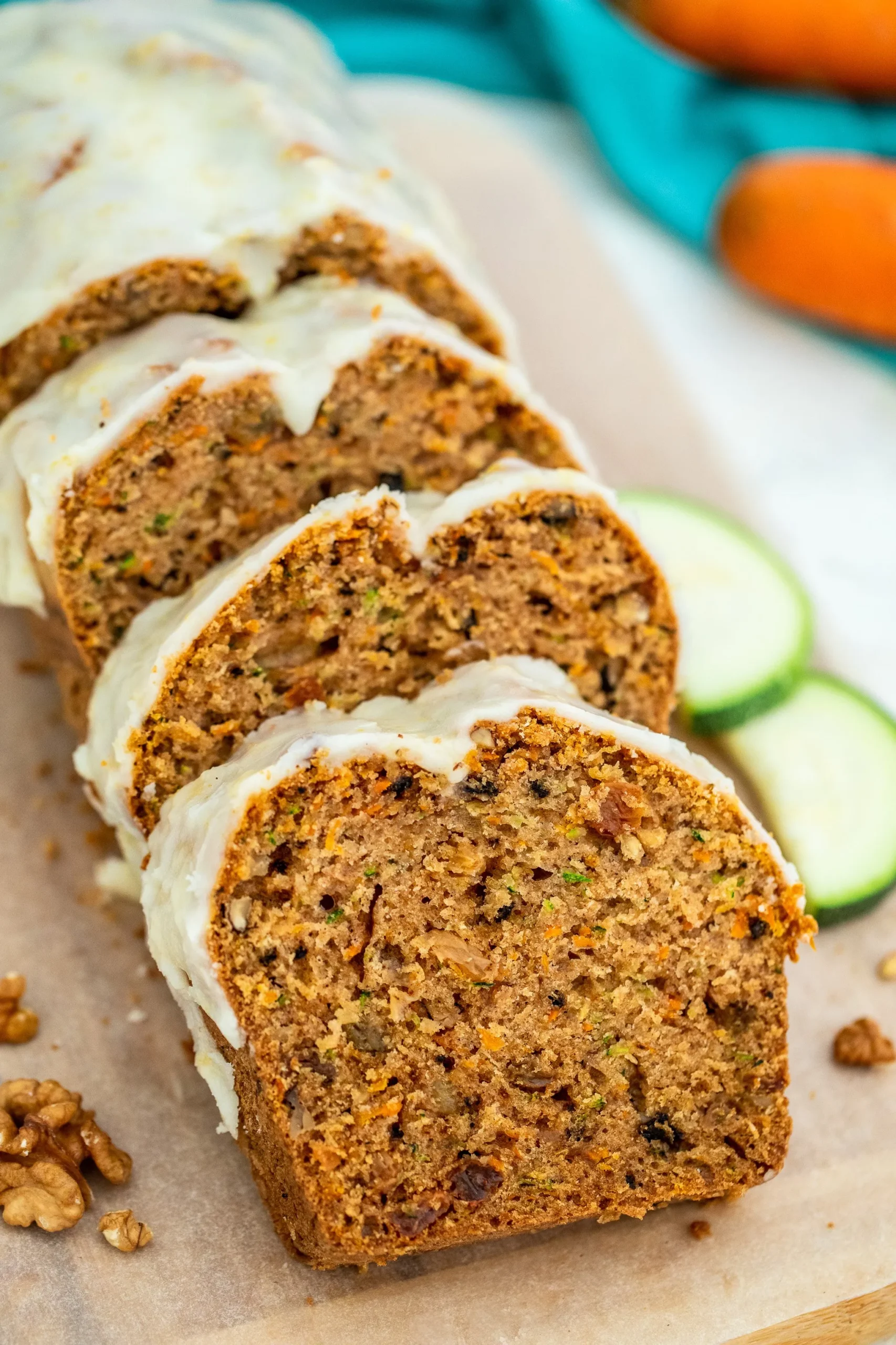 Zucchini Bread with Carrots and Raisins