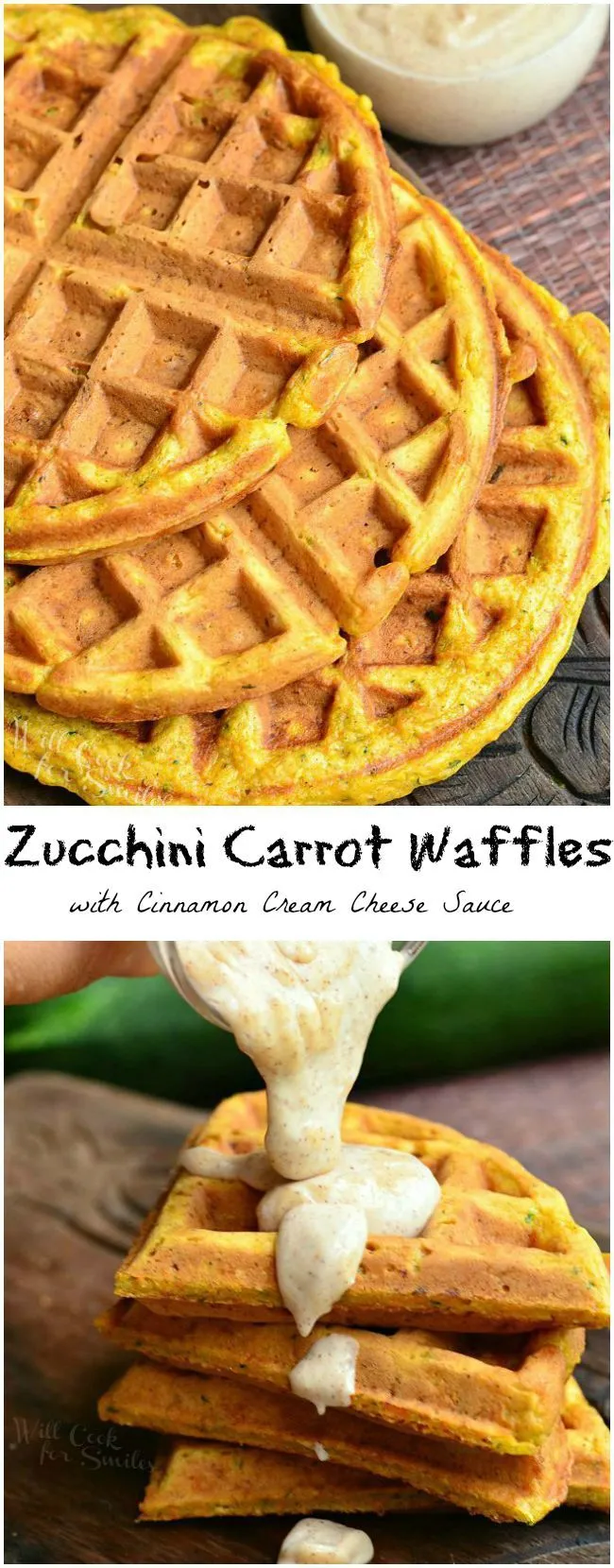 Zucchini Carrot Cake Waffles