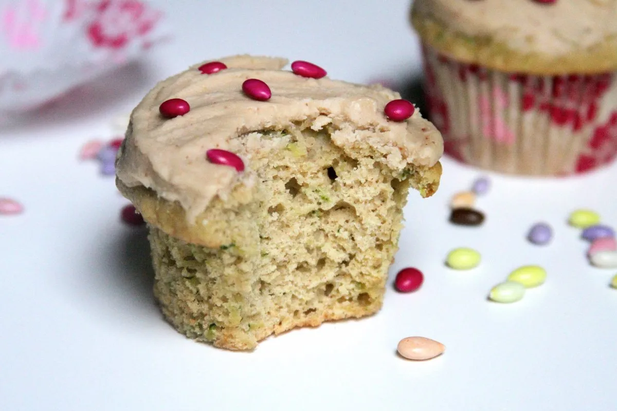 Zucchini Cupcakes with Browned Butter Almond Frosting