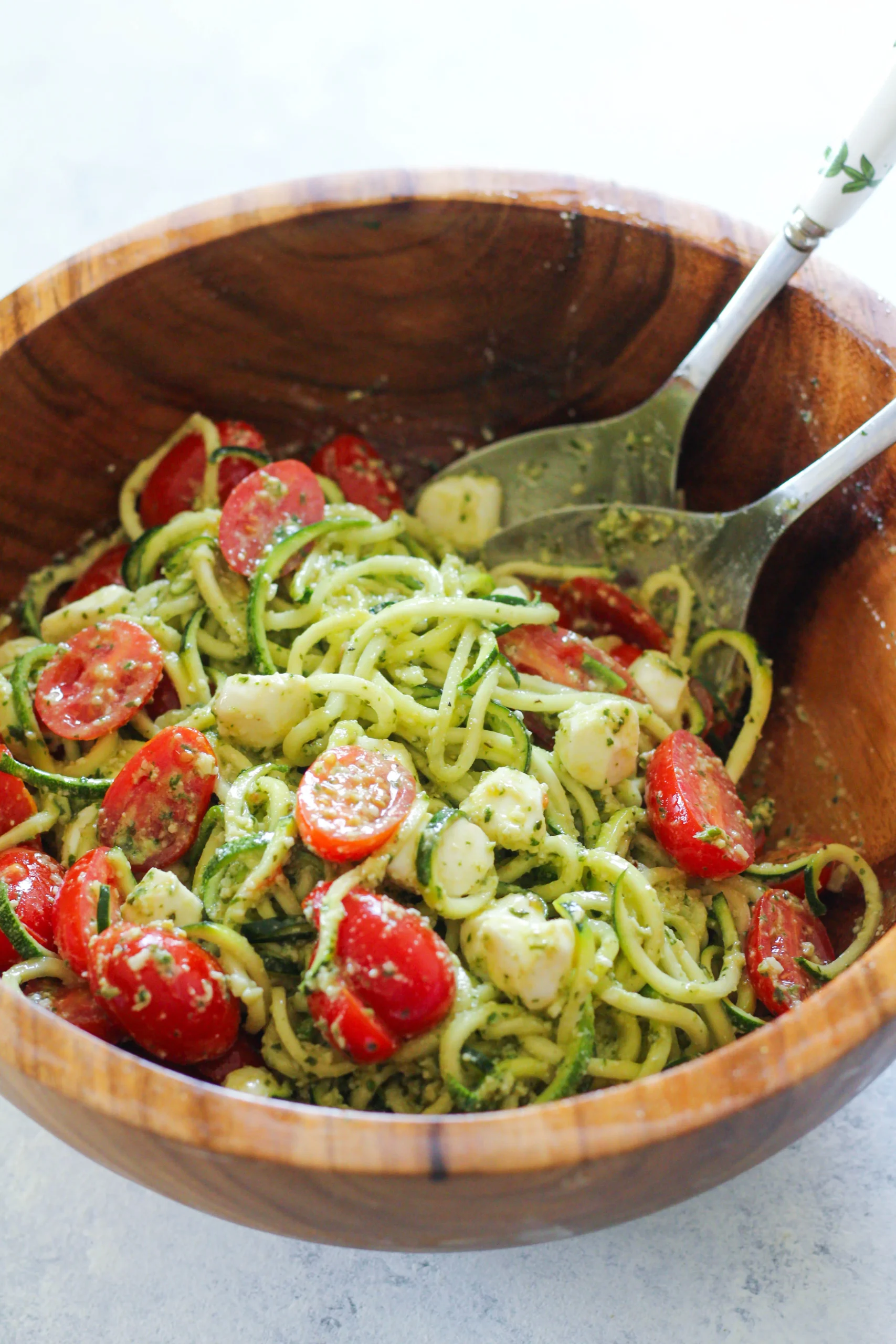 Zucchini Noodles with Everything Pesto and Fried Eggs