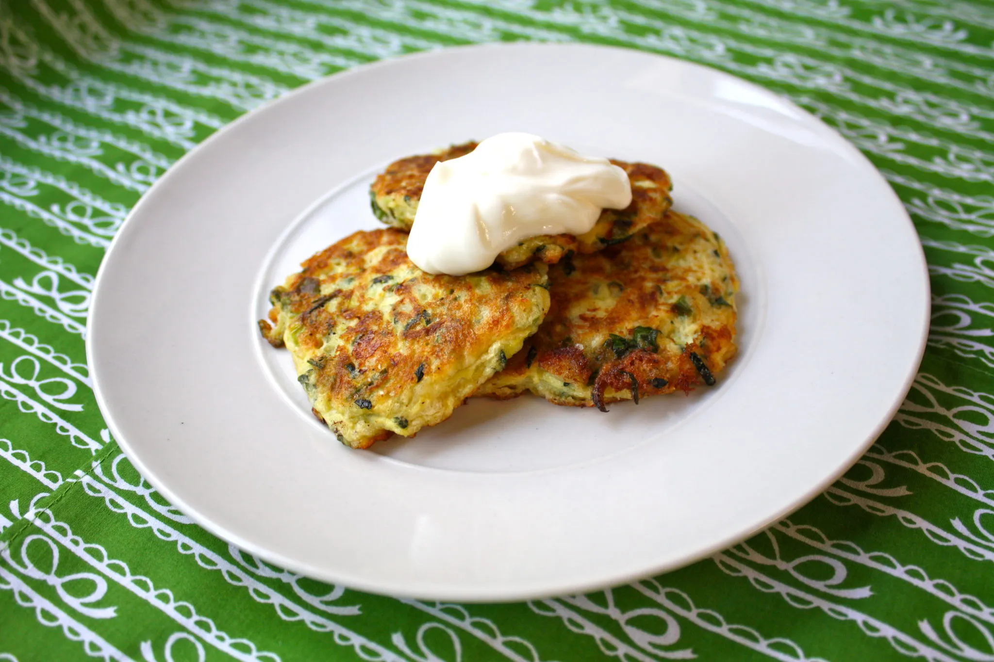 Zucchini Pancakes with Feta Cream