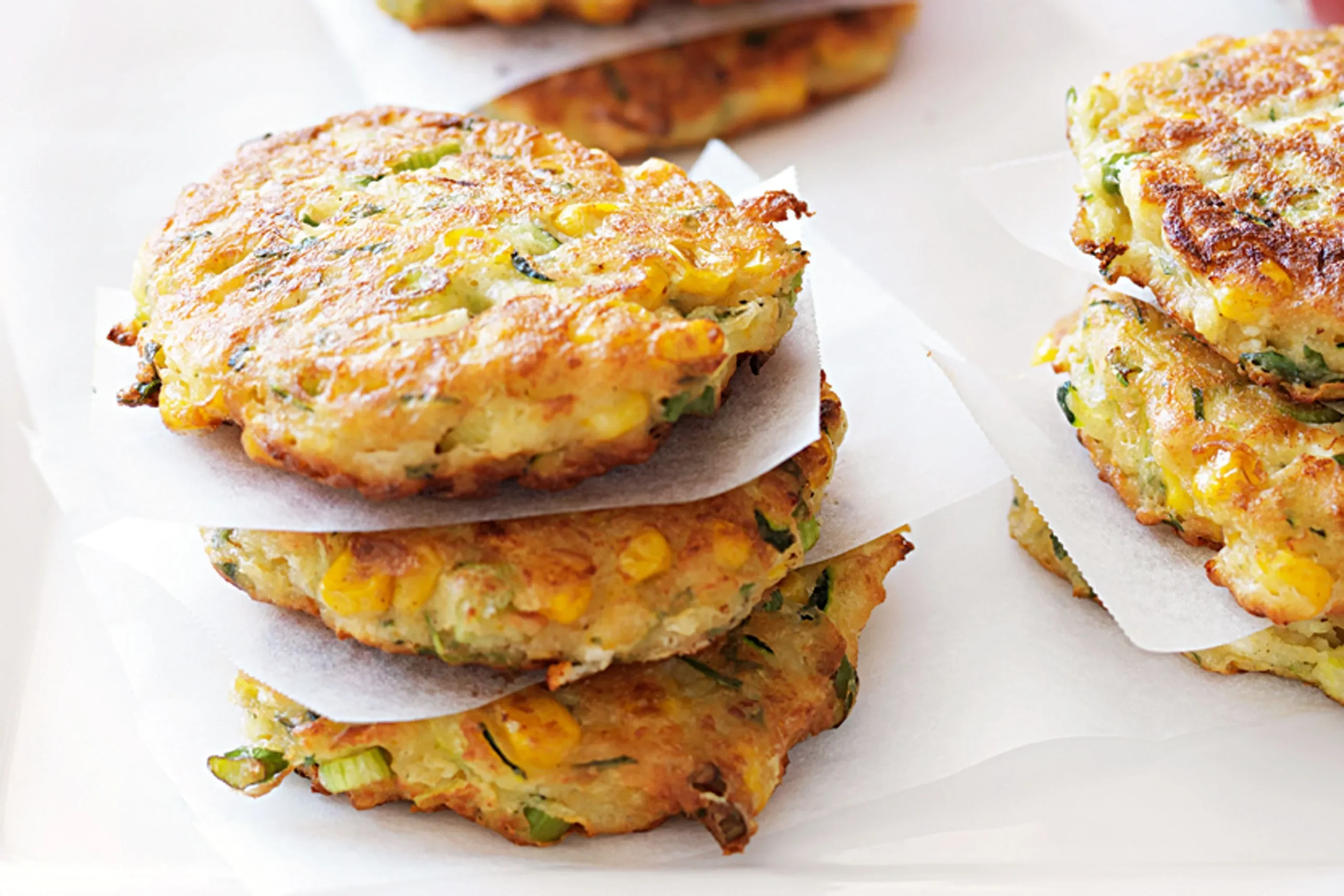 Zucchini and Corn Fritters with Dipping Sauce