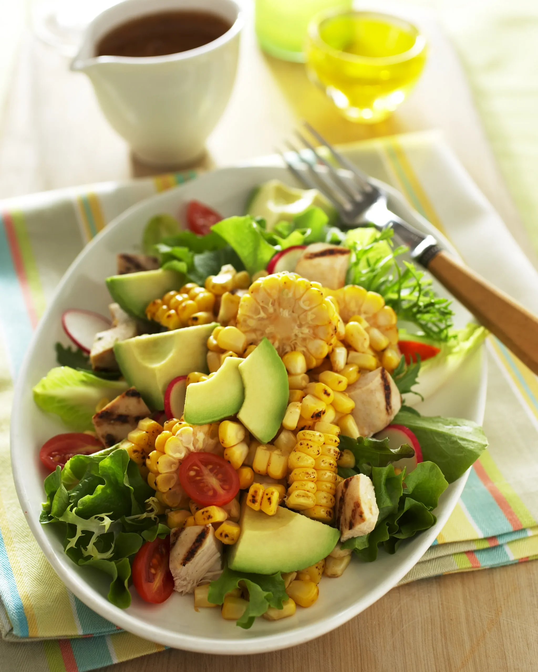 avocado chicken salad with corn