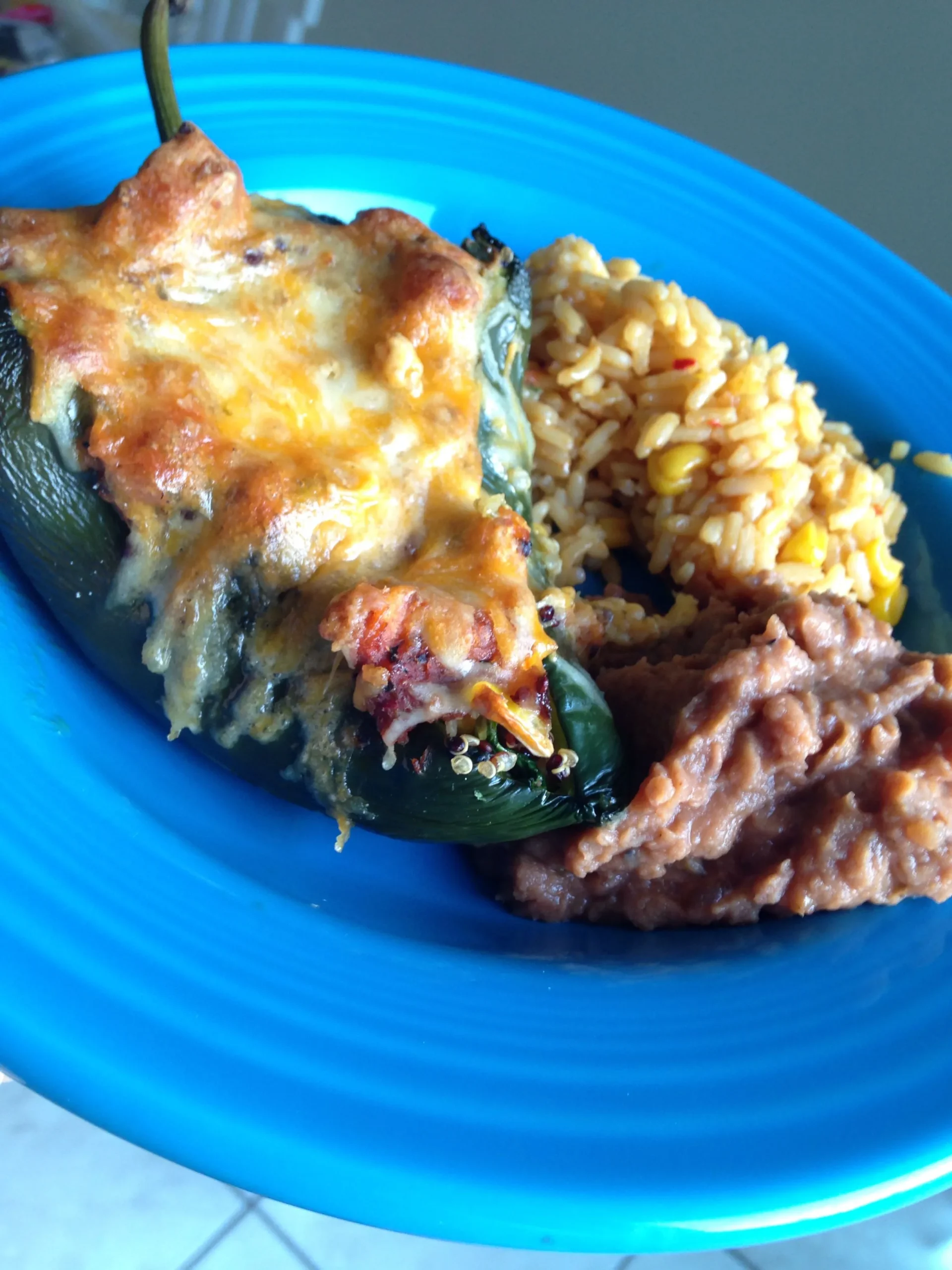 baked quinoa chile rellenos
