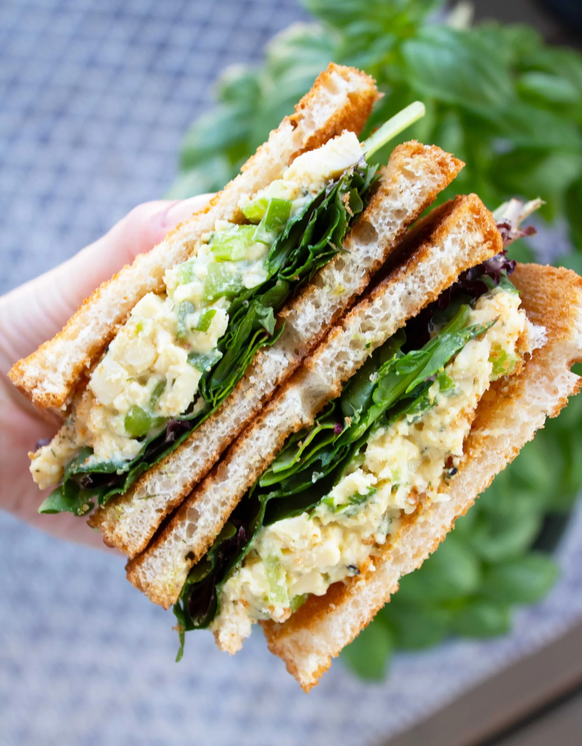 egg salad vegana o tempeh strapazzato