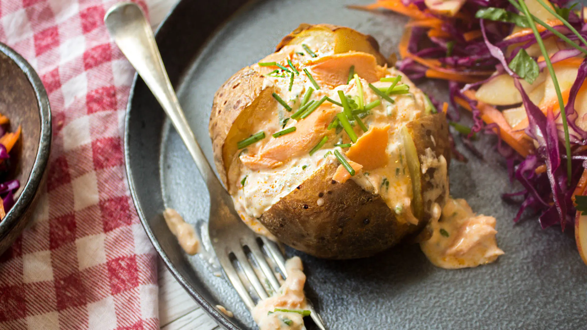 fish in a potato jacket