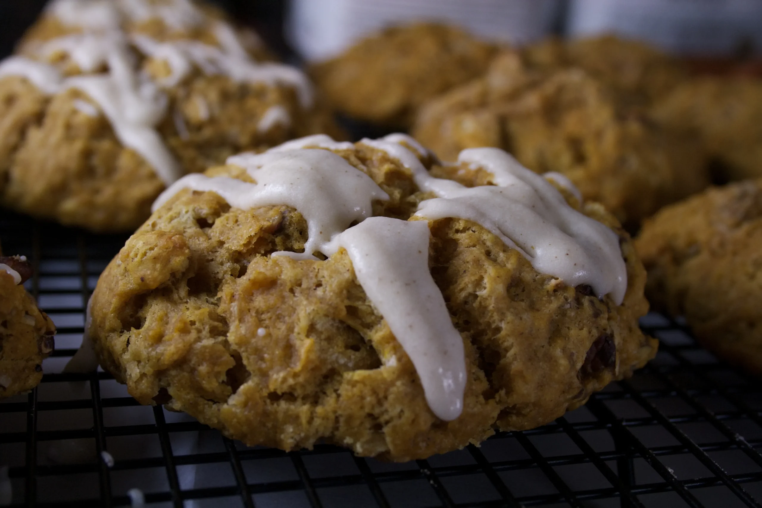 glazed pumpkin pecan scones