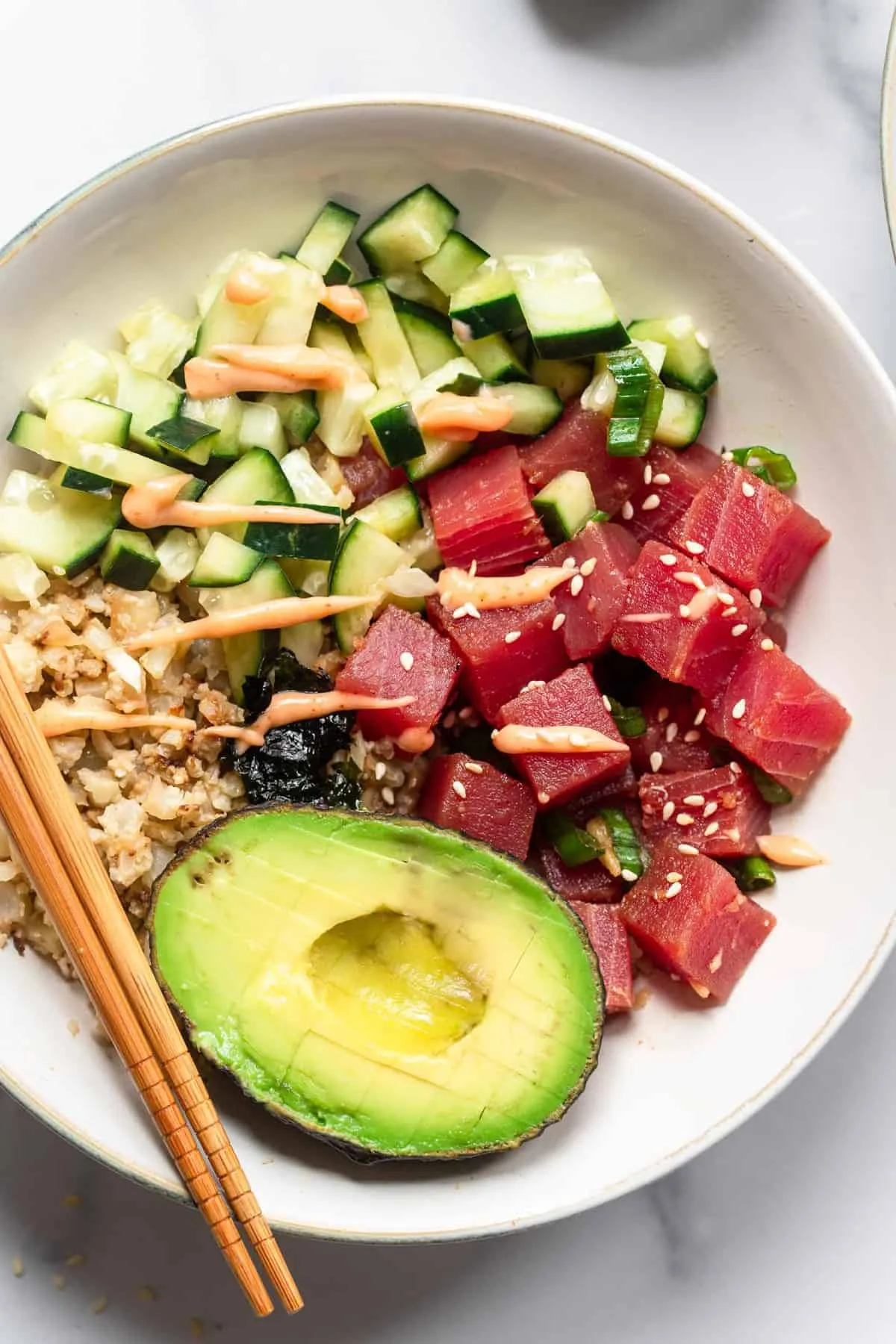 keto poke bowl low carb gluten free