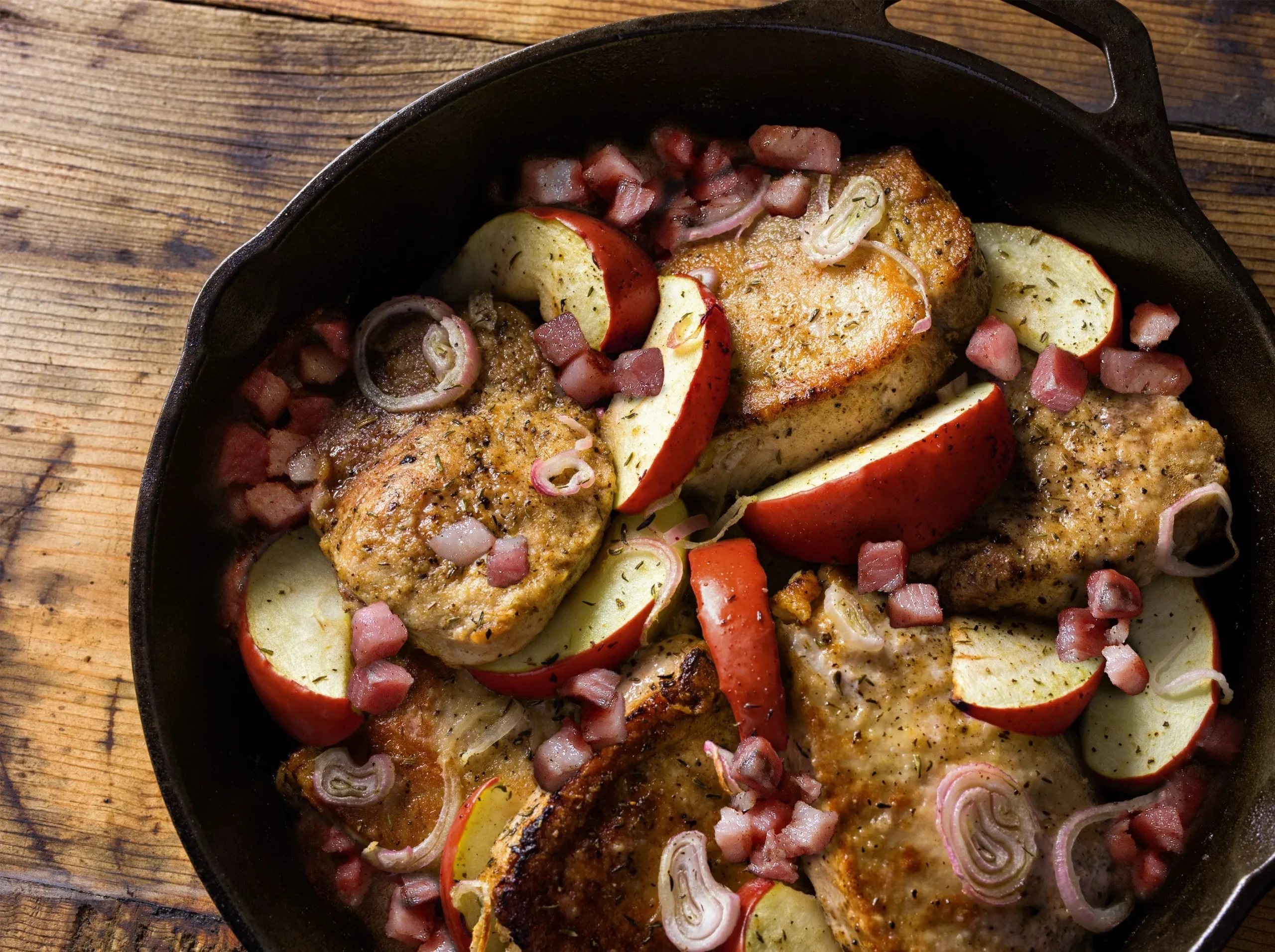 pork chops with apples and pancetta