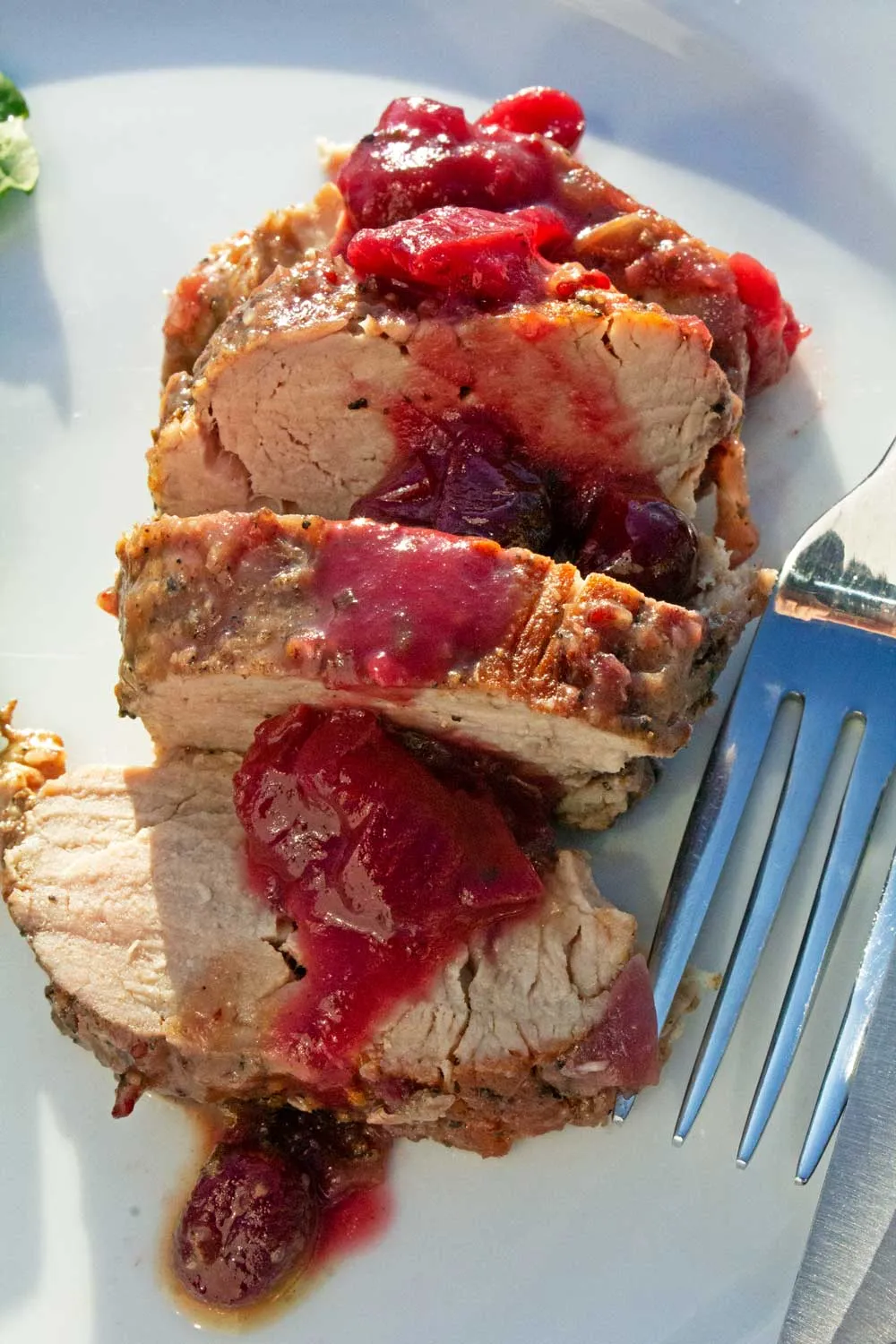 pork with cranberry sauce