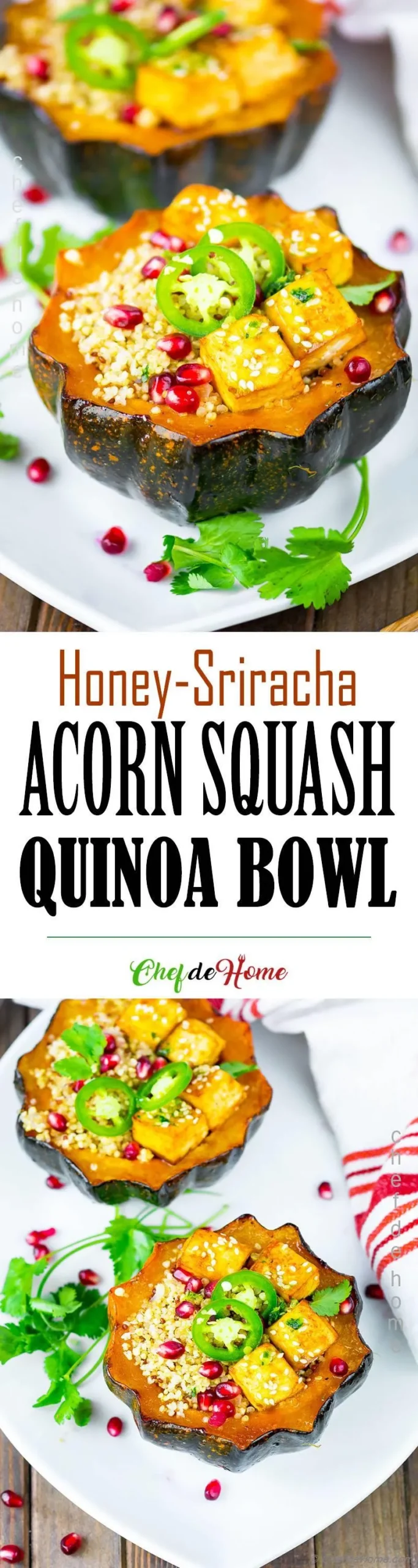roasted acorn squash quinoa bowl