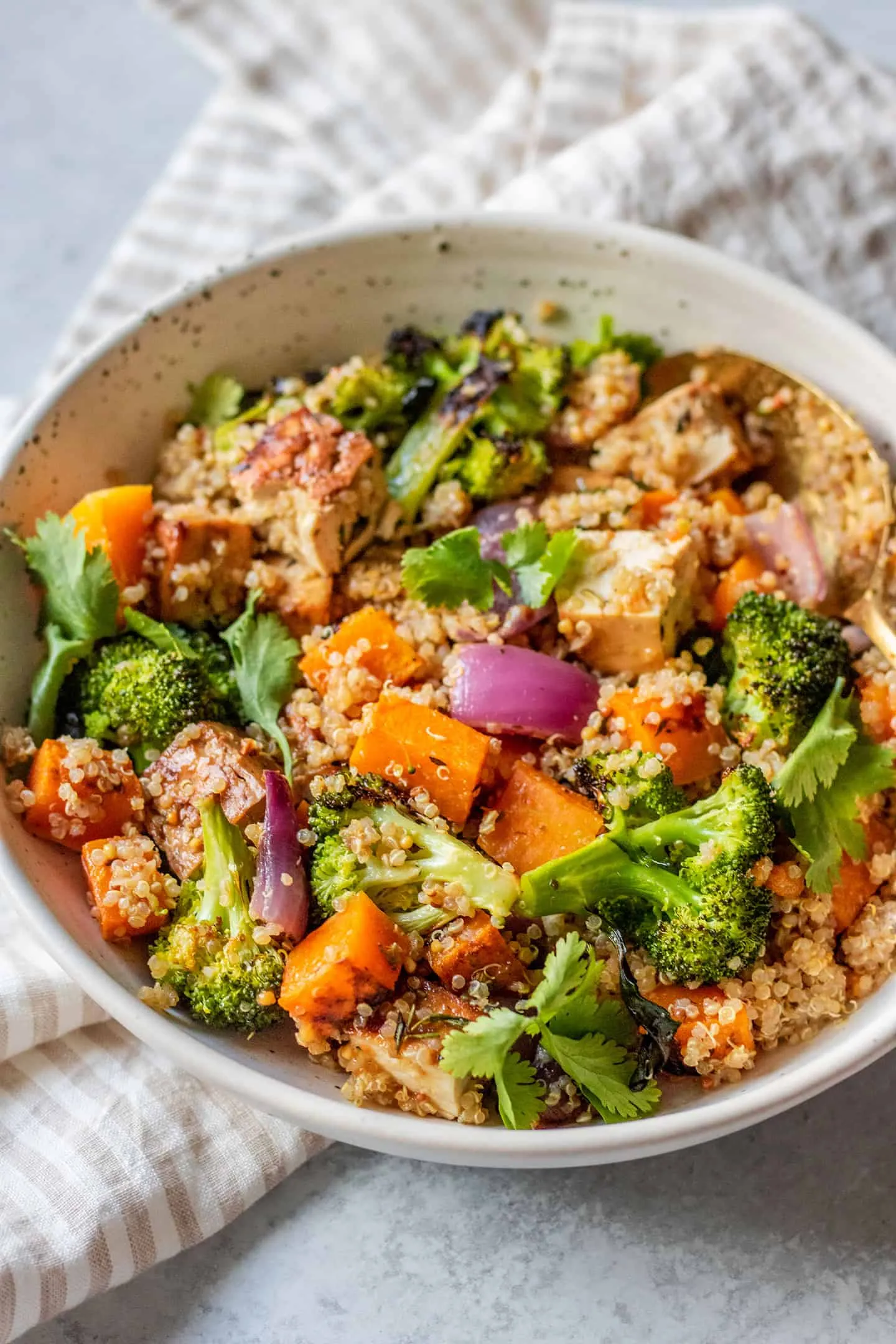 roasted millet with butternut squash and tofu