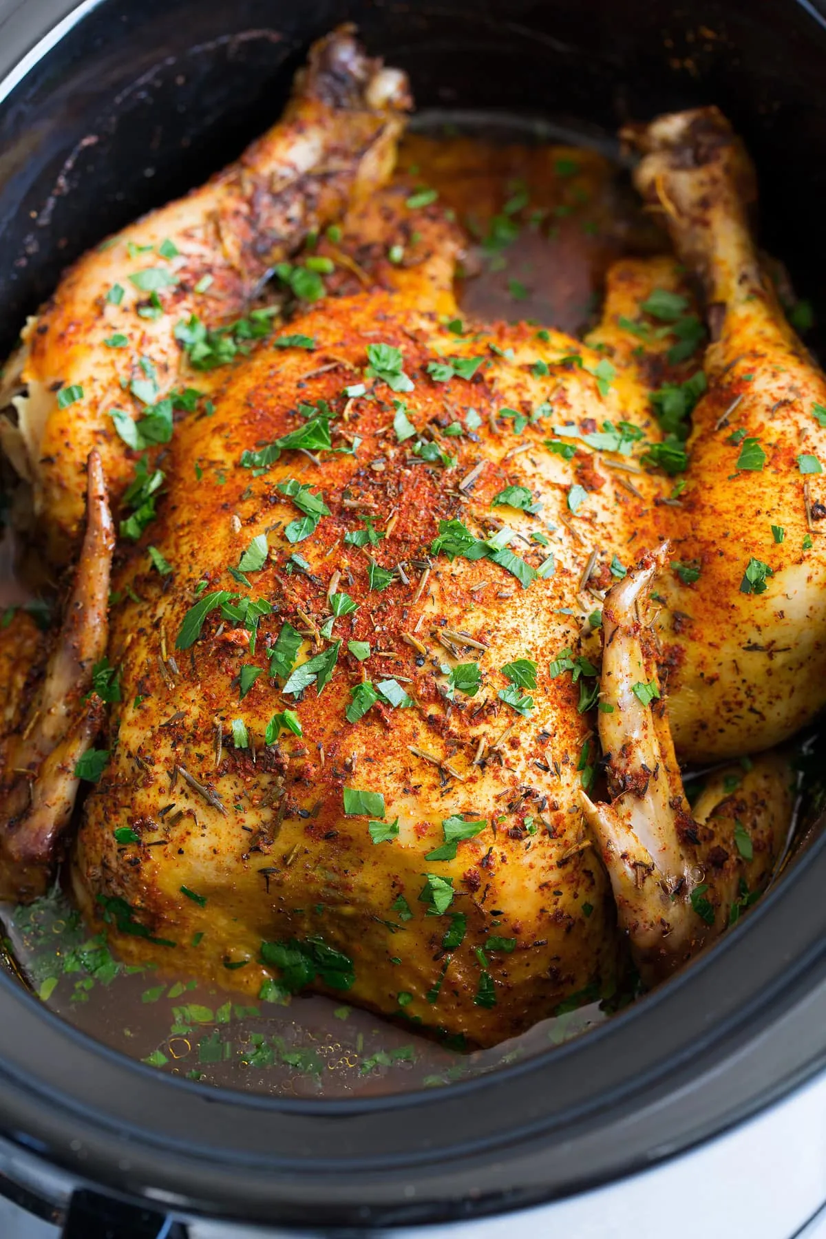 slow cooker whole roasted chicken