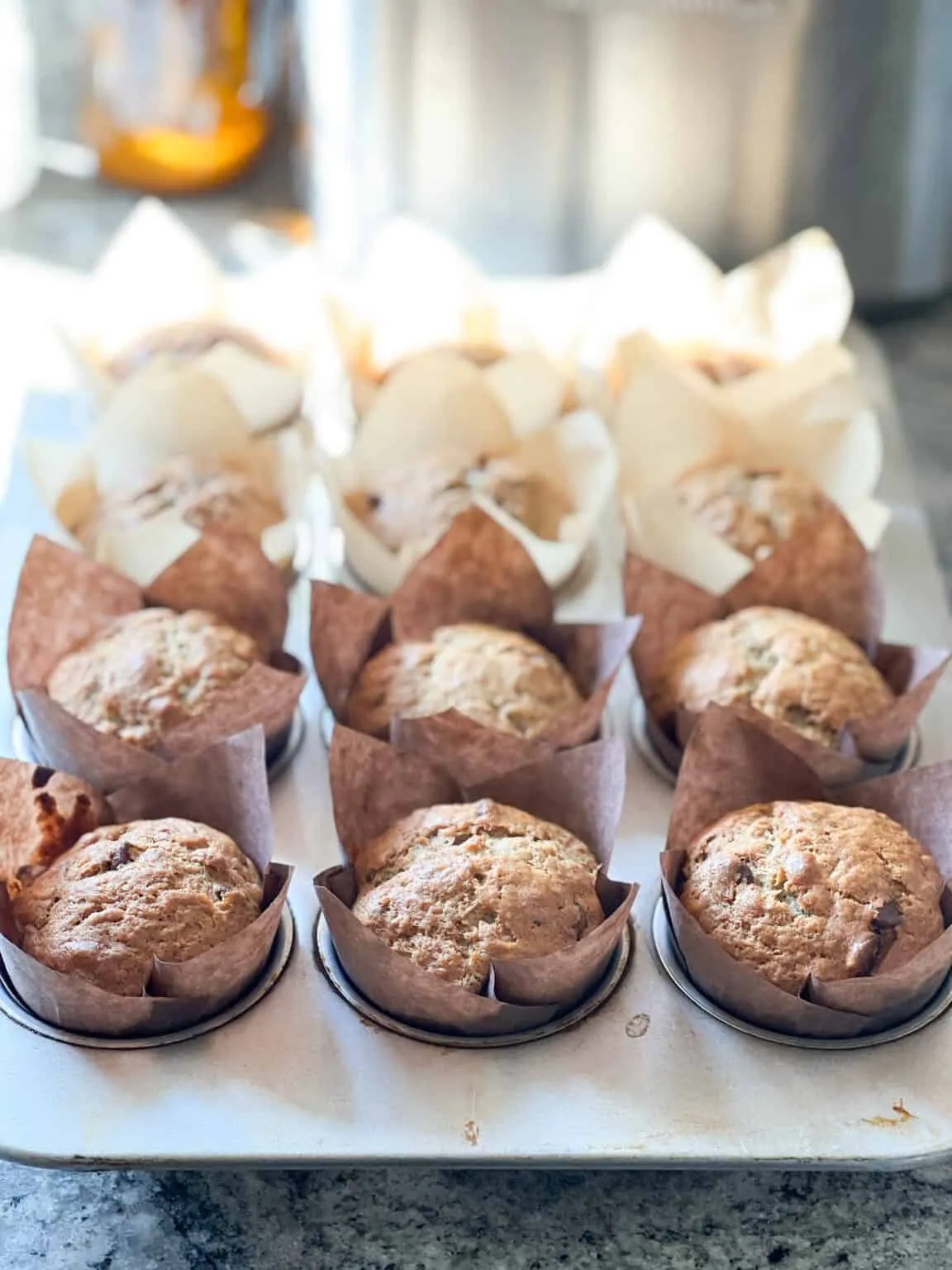 small batch banana chocolate chip muffins