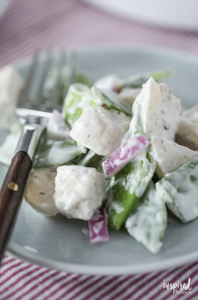 snow pea and chicken salad