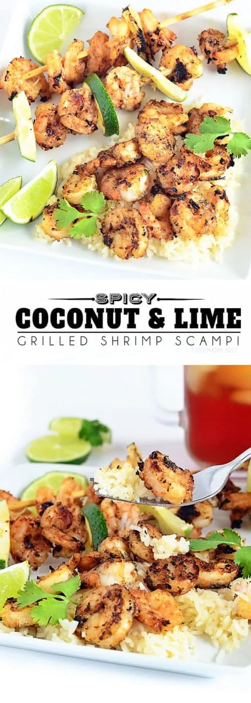 spicy coconut lime grilled shrimp scampi