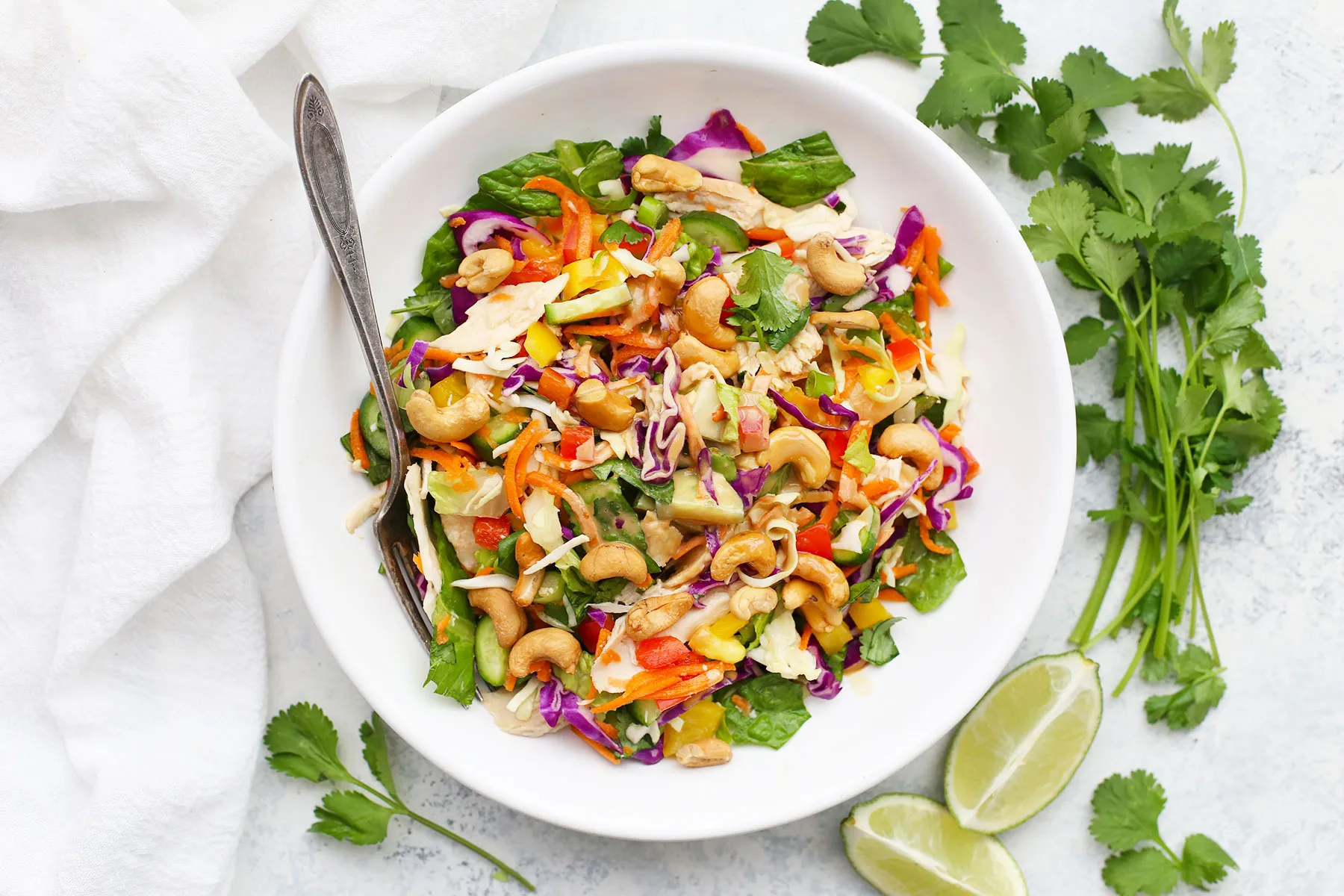 thai chopped salad with peanut drizzle